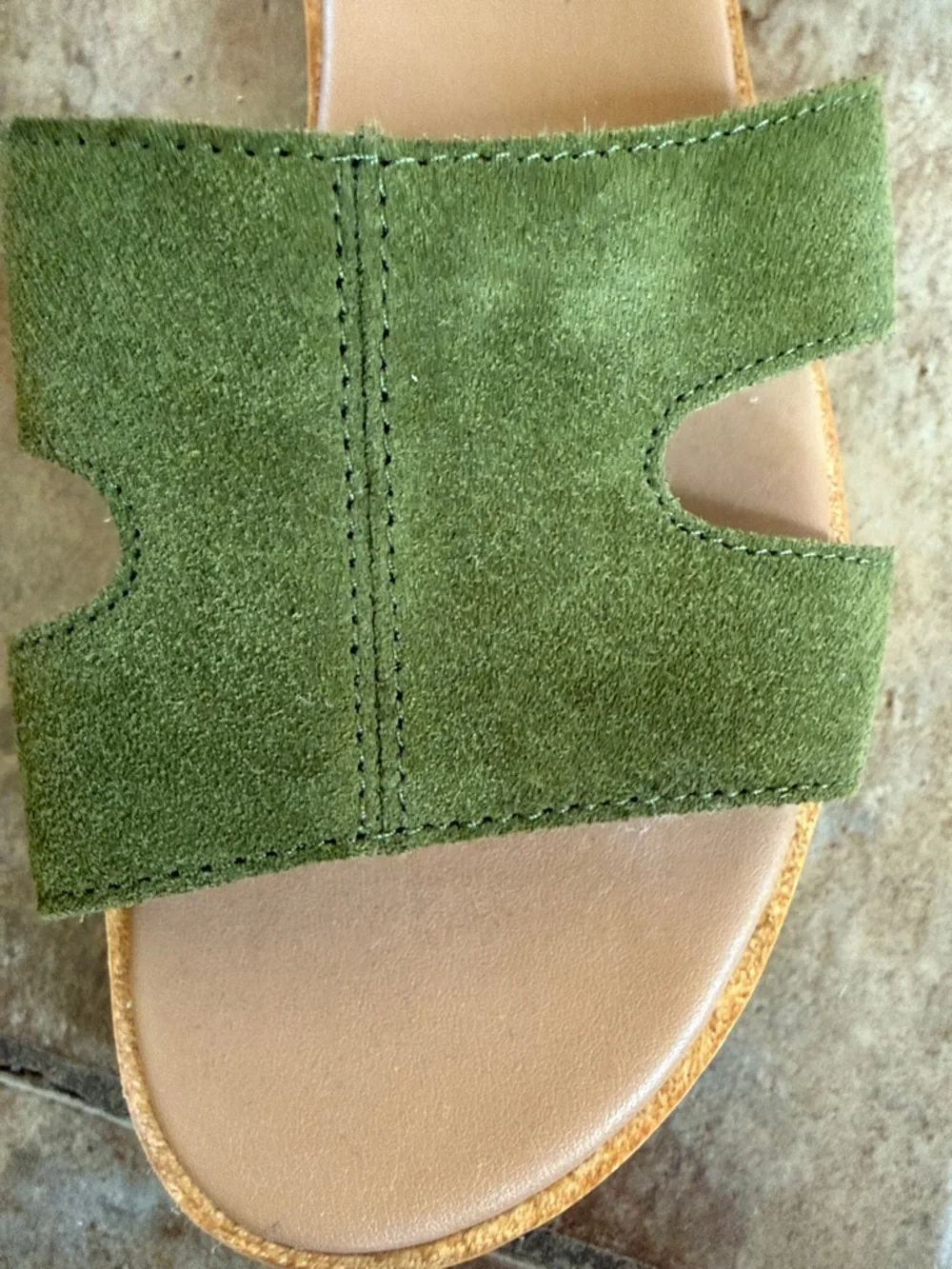 Women's Sorel Olive Green Suede Ankle-Strap Sandals (9.5) - Picture 5 of 7